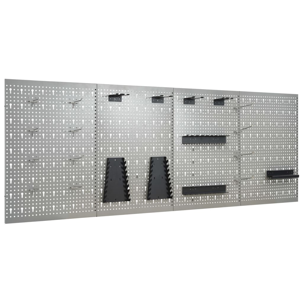 vidaXL Pegboard Wall-Mounted 3 pcs 40x58 cm Steel