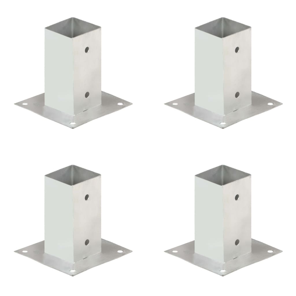 vidaXL Post Anchors 4 pcs 71 mm Galvanized Metal