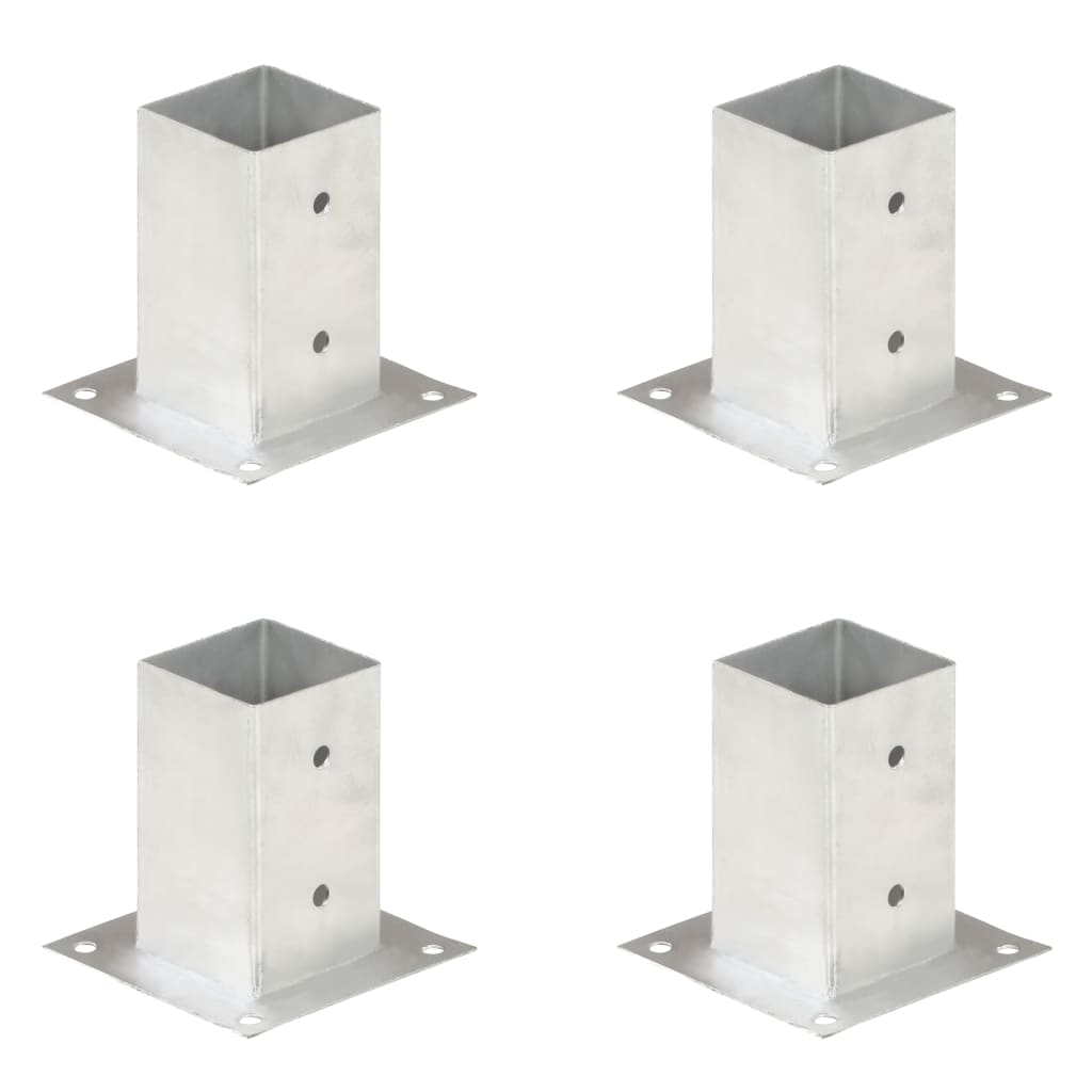 vidaXL Post Anchors 4 pcs 71 mm Galvanized Metal