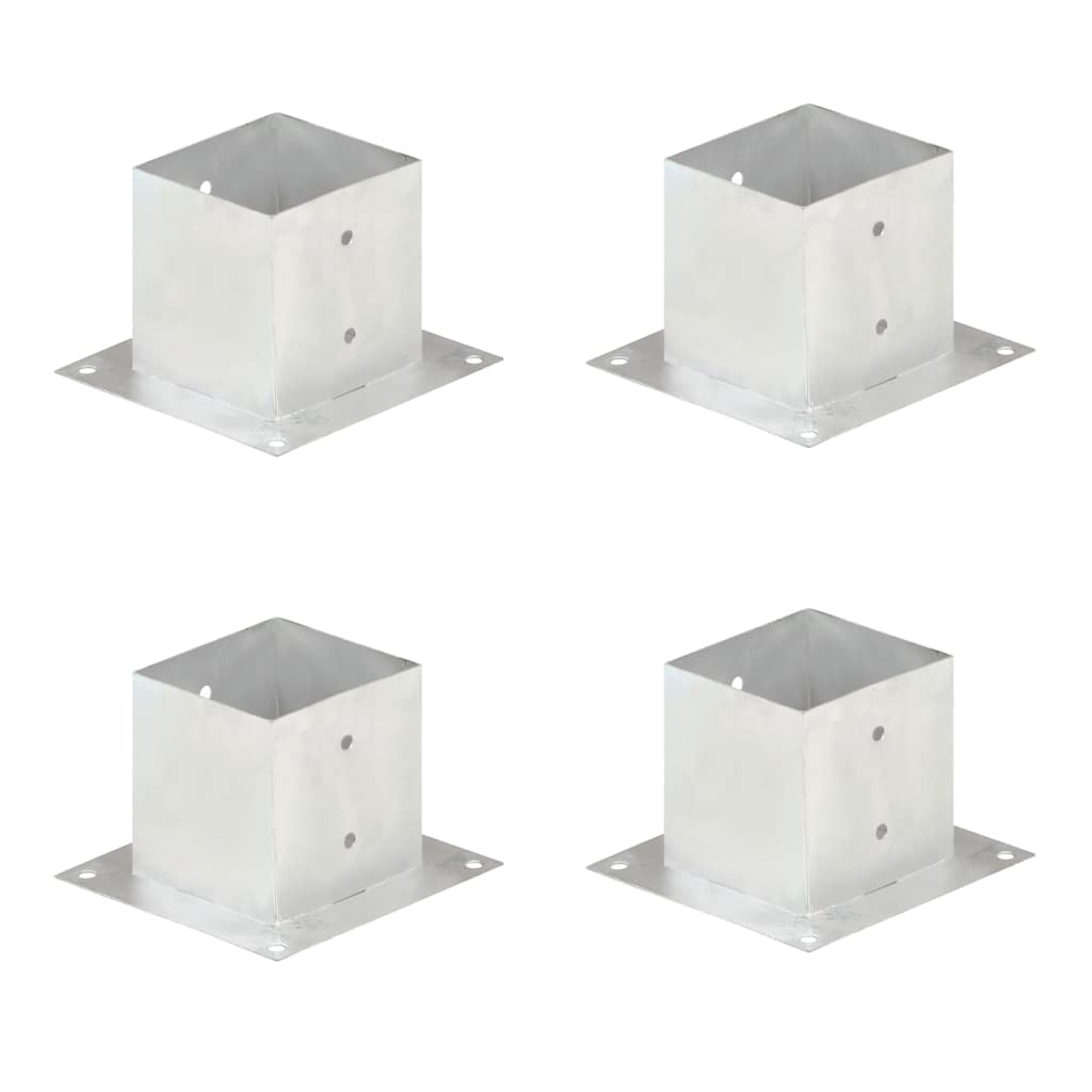 vidaXL Post Anchors 4 pcs 71 mm Galvanized Metal