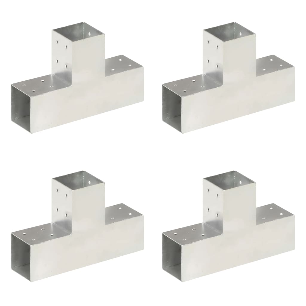 vidaXL Post Connector L-shape 71x71 mm Galvanized Metal