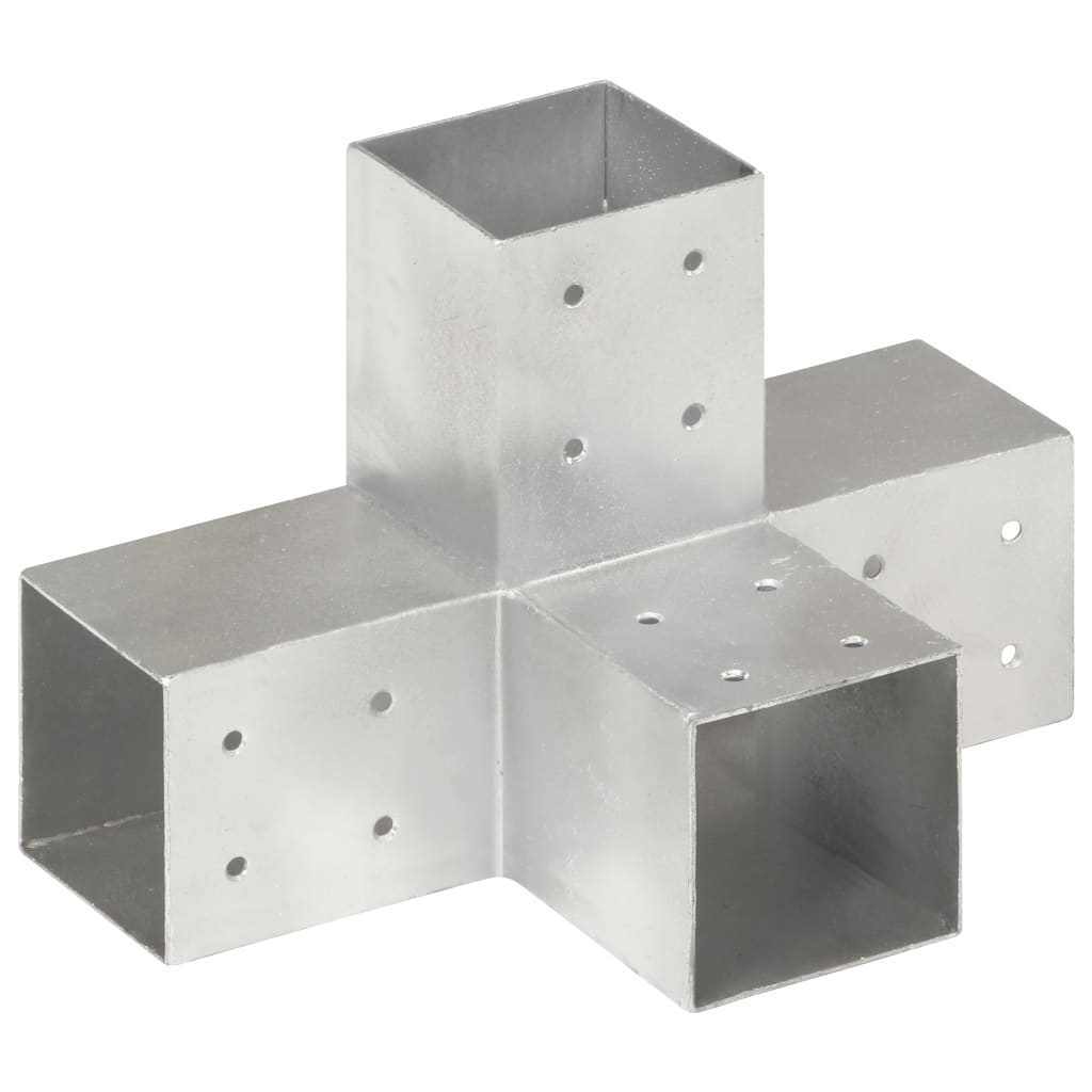 vidaXL Post Connector L-shape 71x71 mm Galvanized Metal