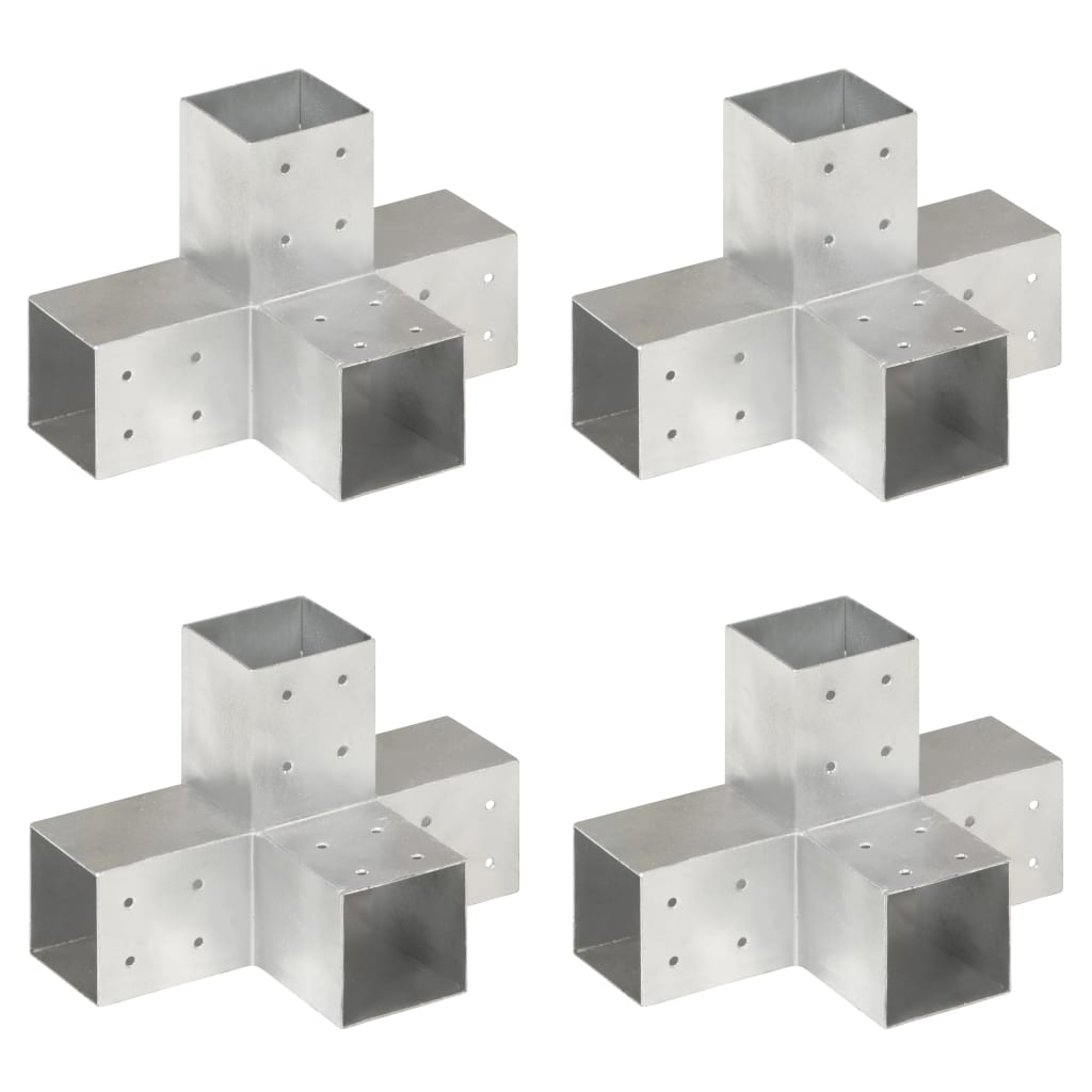 vidaXL Post Connector L-shape 71x71 mm Galvanized Metal