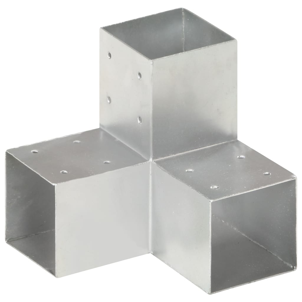 vidaXL Post Connector L-shape 71x71 mm Galvanized Metal