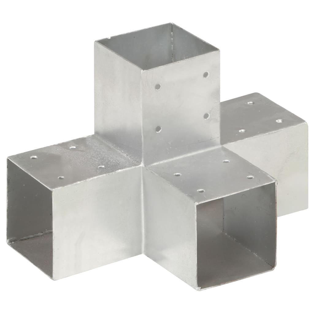 vidaXL Post Connector L-shape 71x71 mm Galvanized Metal