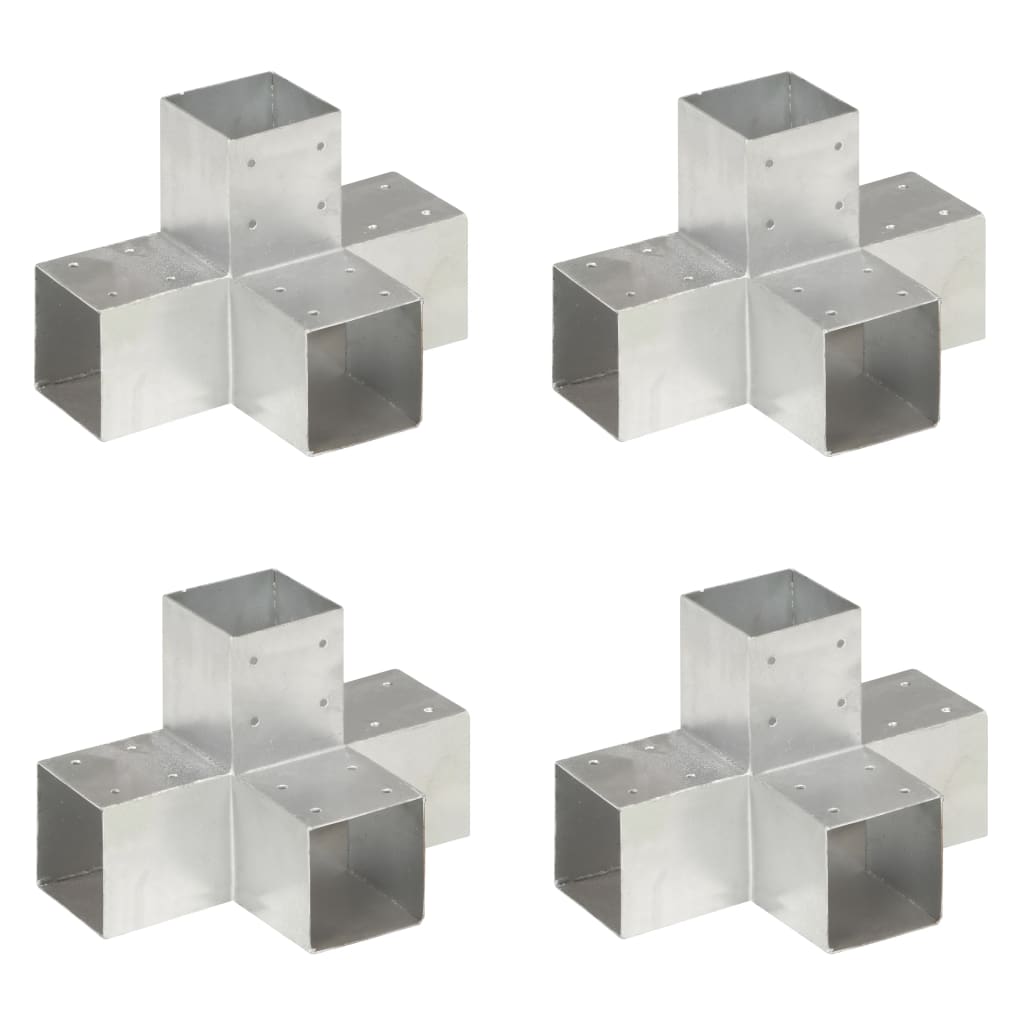 vidaXL Post Connector L-shape 71x71 mm Galvanized Metal