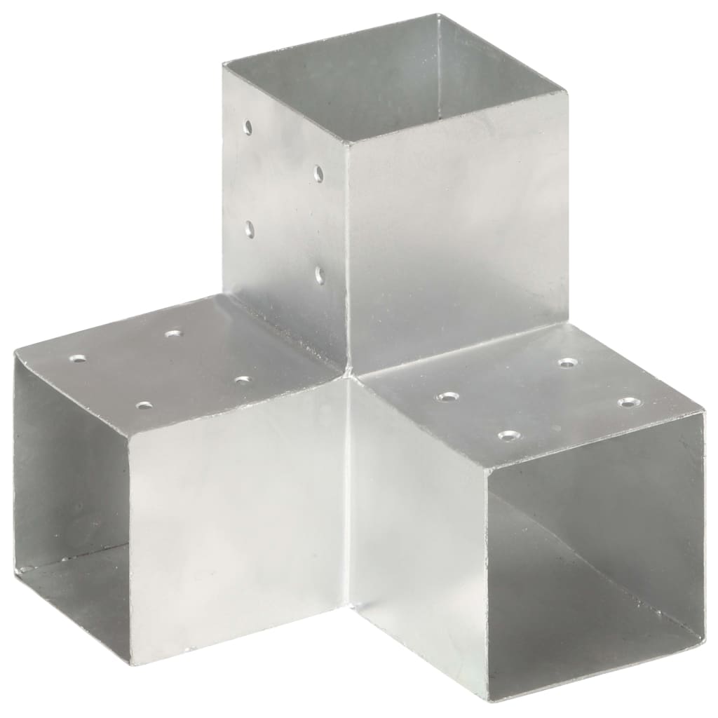 vidaXL Post Connector L-shape 71x71 mm Galvanized Metal
