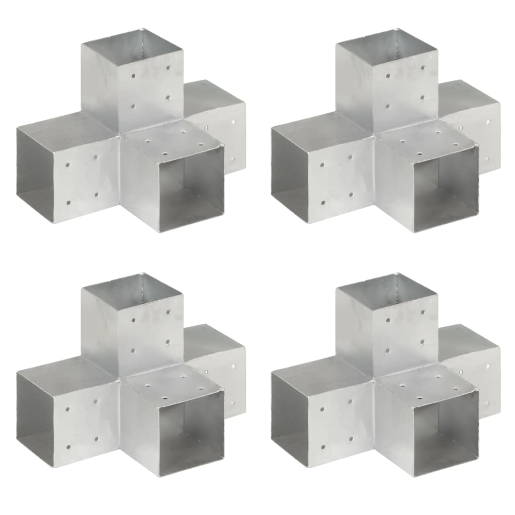 vidaXL Post Connector L-shape 71x71 mm Galvanized Metal