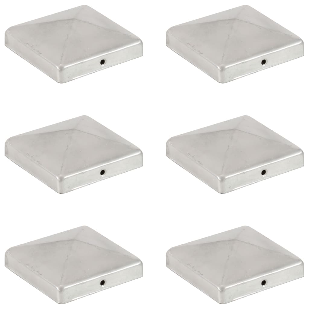 vidaXL Post Caps 6 pcs pyramid 71x71 mm stainless steel