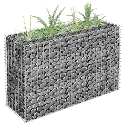 vidaXL Gabion Raised Garden Bed 90x30x10 cm Galvanised Steel