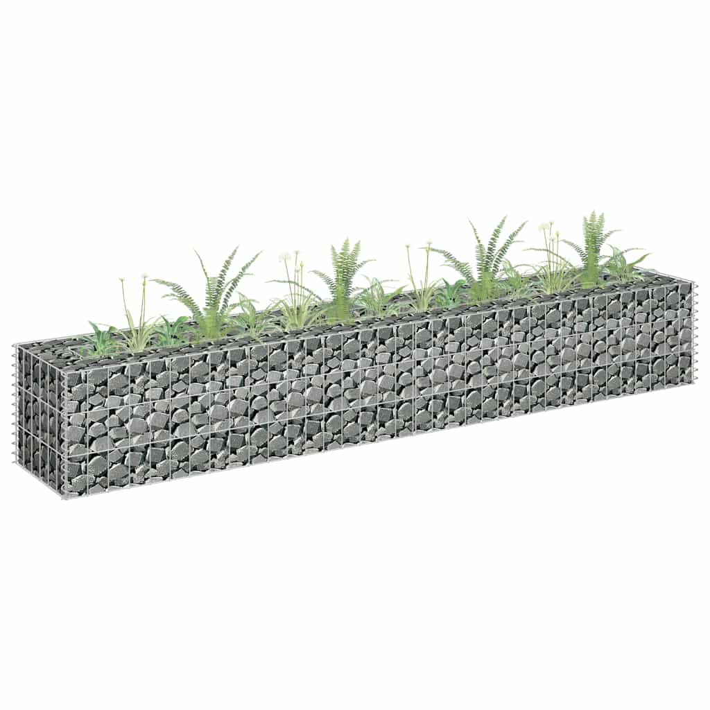 vidaXL Gabion Raised Garden Bed 90x30x10 cm Galvanised Steel