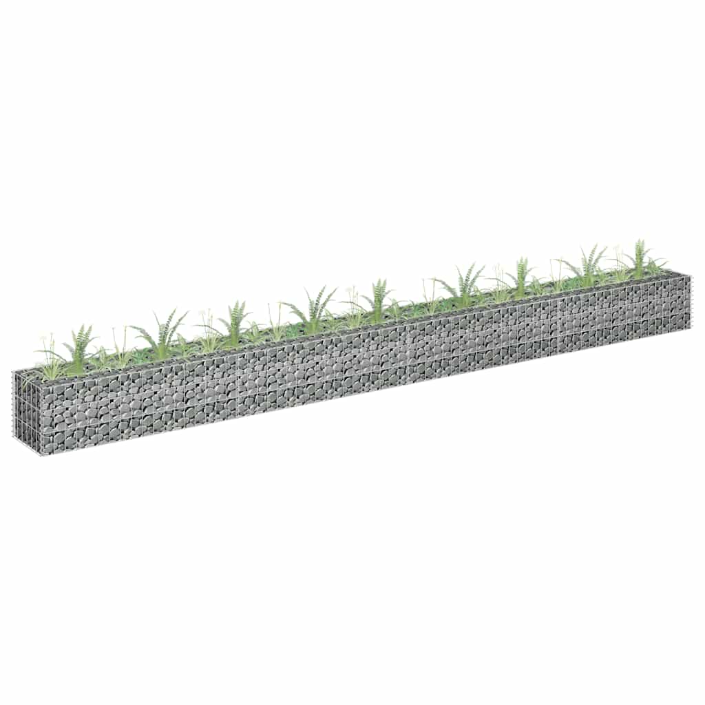vidaXL Gabion Raised Garden Bed 90x30x10 cm Galvanised Steel