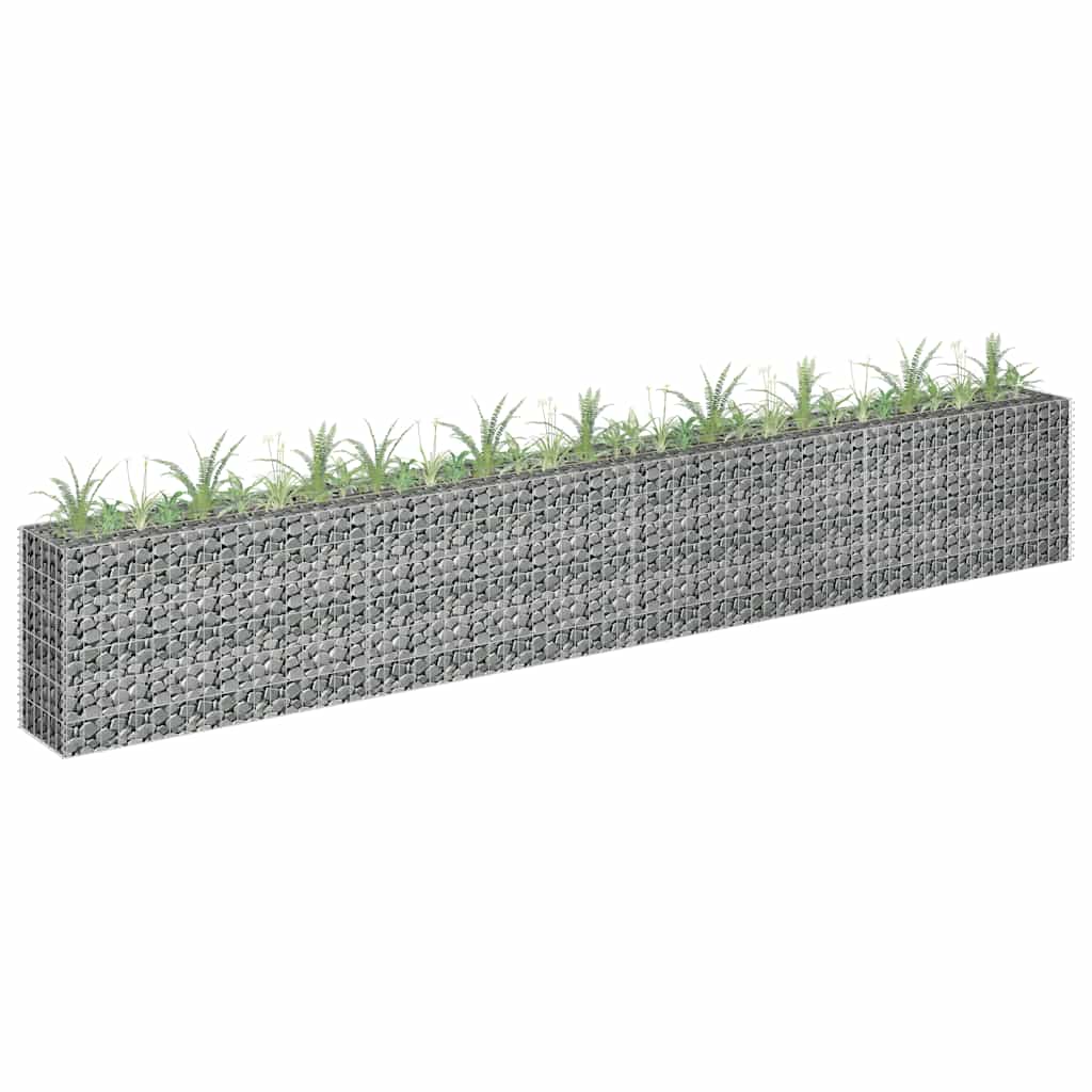 vidaXL Gabion Raised Garden Bed 90x30x10 cm Galvanised Steel