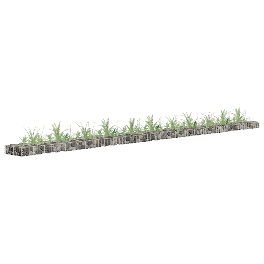 vidaXL Gabion Raised Garden Bed 90x30x10 cm Galvanised Steel