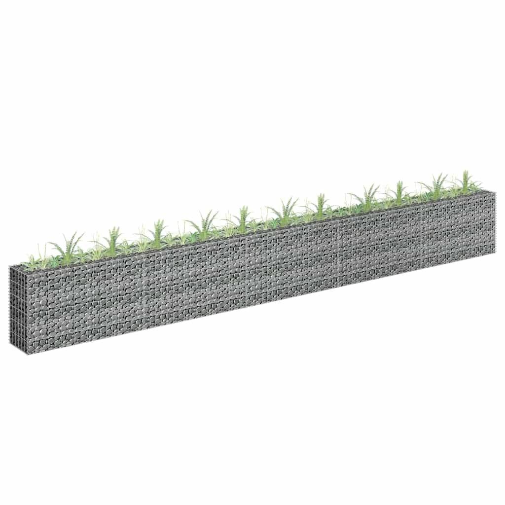 vidaXL Gabion Raised Garden Bed 90x30x10 cm Galvanised Steel