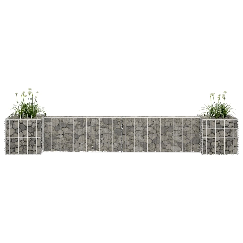 vidaXL Gabion Planter H-shaped 260x40x40 cm Steel Wire