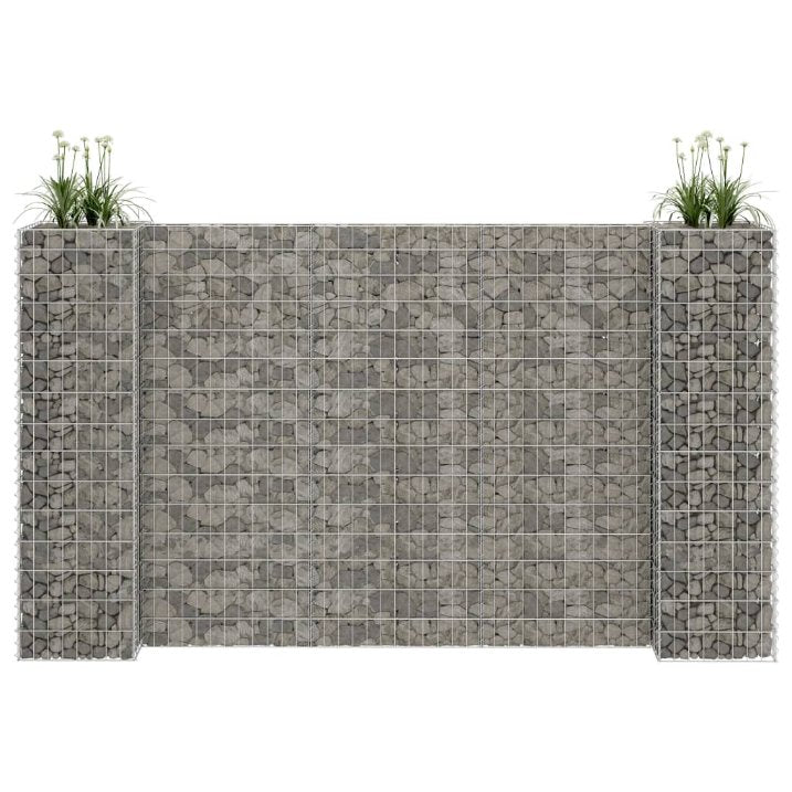 vidaXL Gabion Planter H-shaped 260x40x40 cm Steel Wire