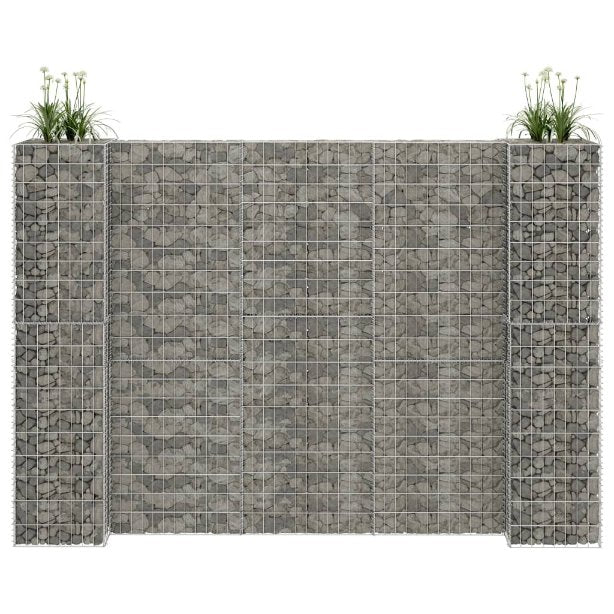 vidaXL Gabion Planter H-shaped 260x40x40 cm Steel Wire