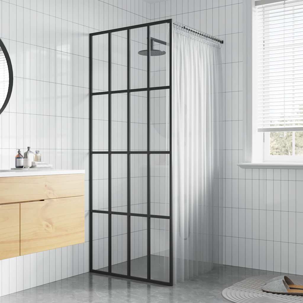 vidaXL Walk-in Shower Screen 80x195 cm Transparent Tempered Glass