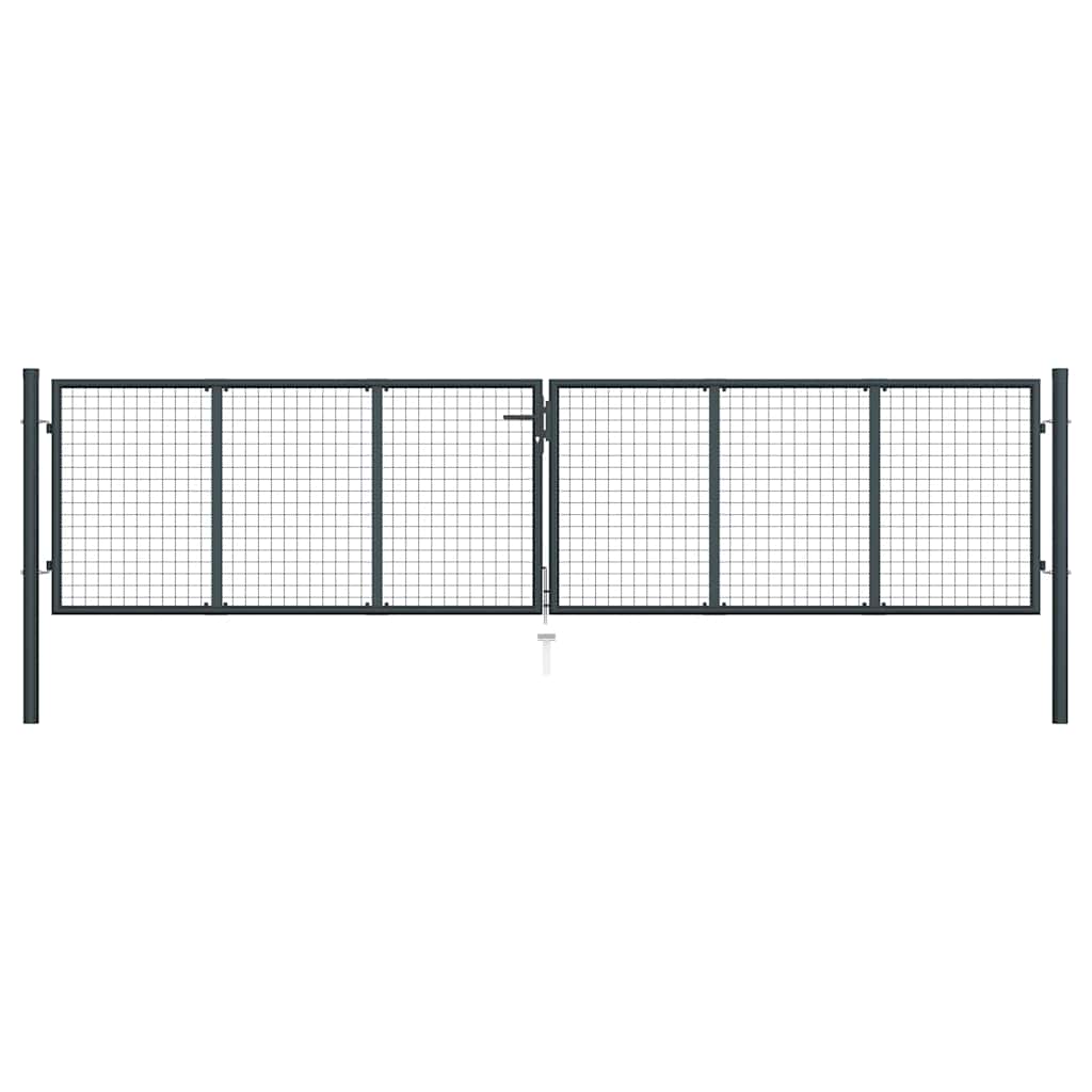vidaXL Tuinhek van gaas gegalvaniseerd staal 400x75 cm grijs