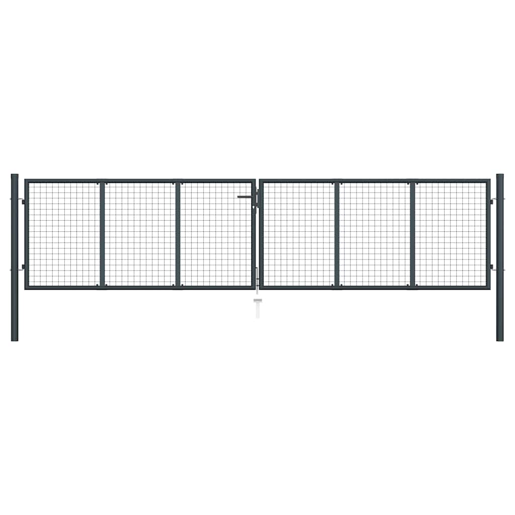 vidaXL Tuinhek van gaas gegalvaniseerd staal 400x75 cm grijs
