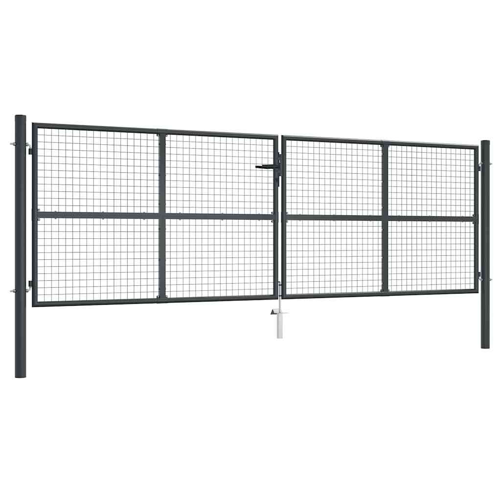vidaXL Tuinhek van gaas gegalvaniseerd staal 400x75 cm grijs