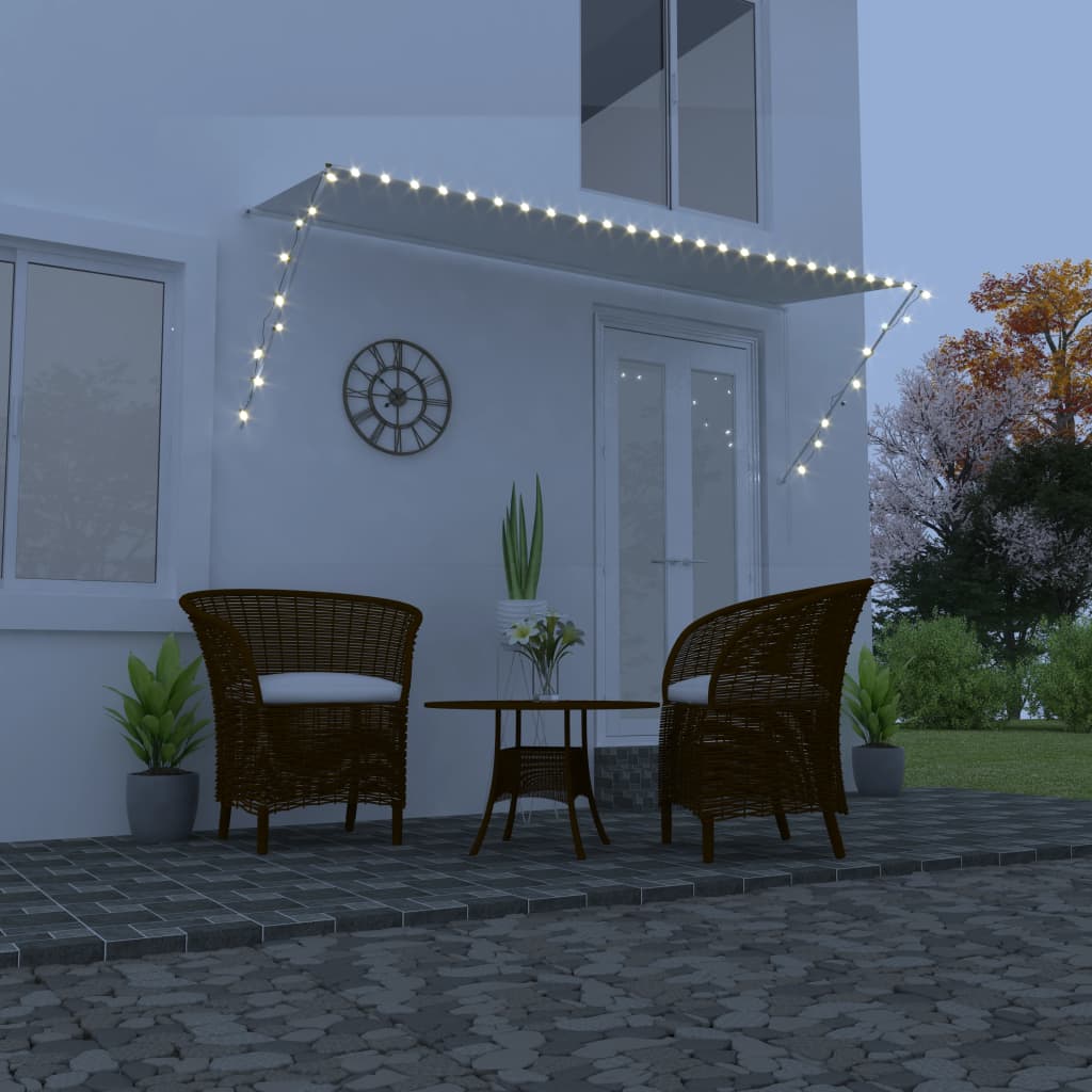 vidaXL Luifel uittrekbaar avec LED 150x150 cm bleu et blanc