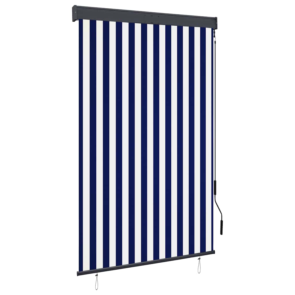 vidaXL Rolgordijn voor buiten 60x250 cm blauw en wit