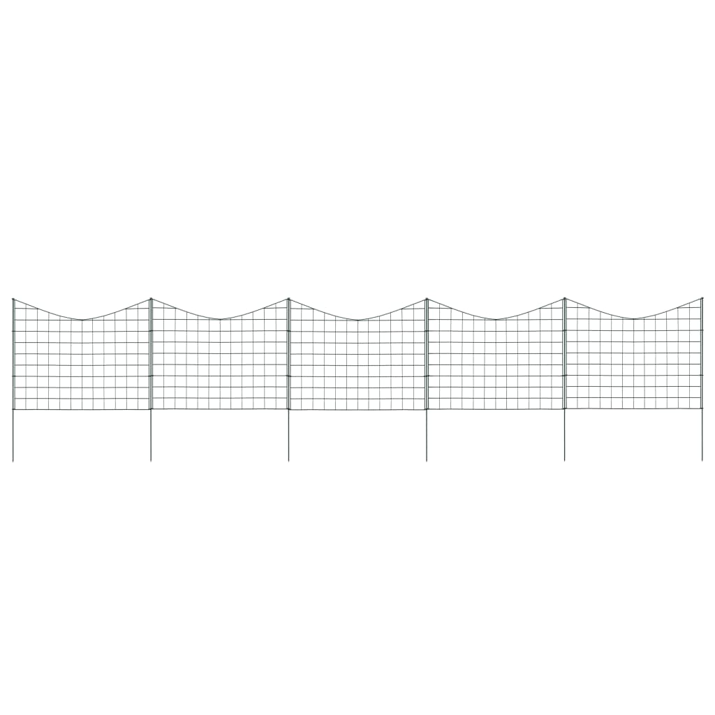 vidaXL Fencing Set Curved 77.3x26 cm Green