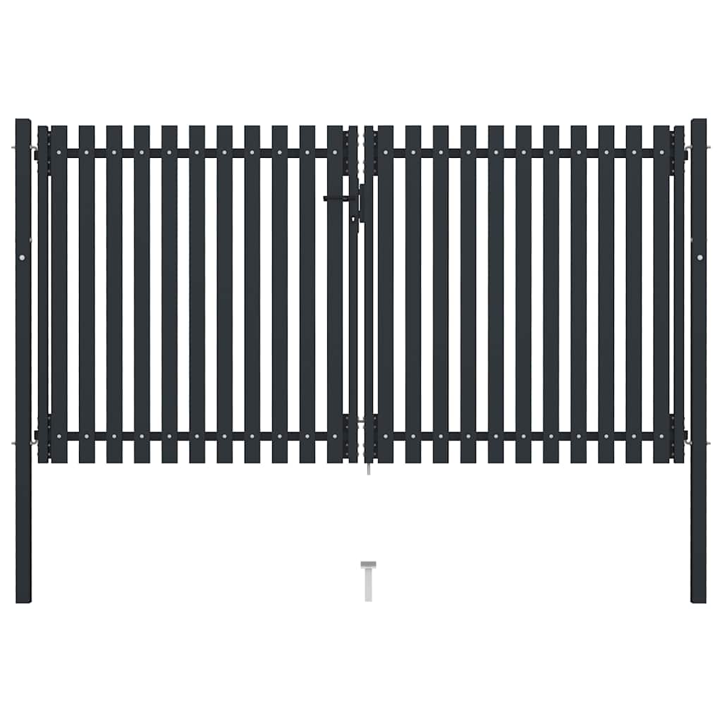 vidaXL Double Gate with Door Steel 300x75 cm Anthracite