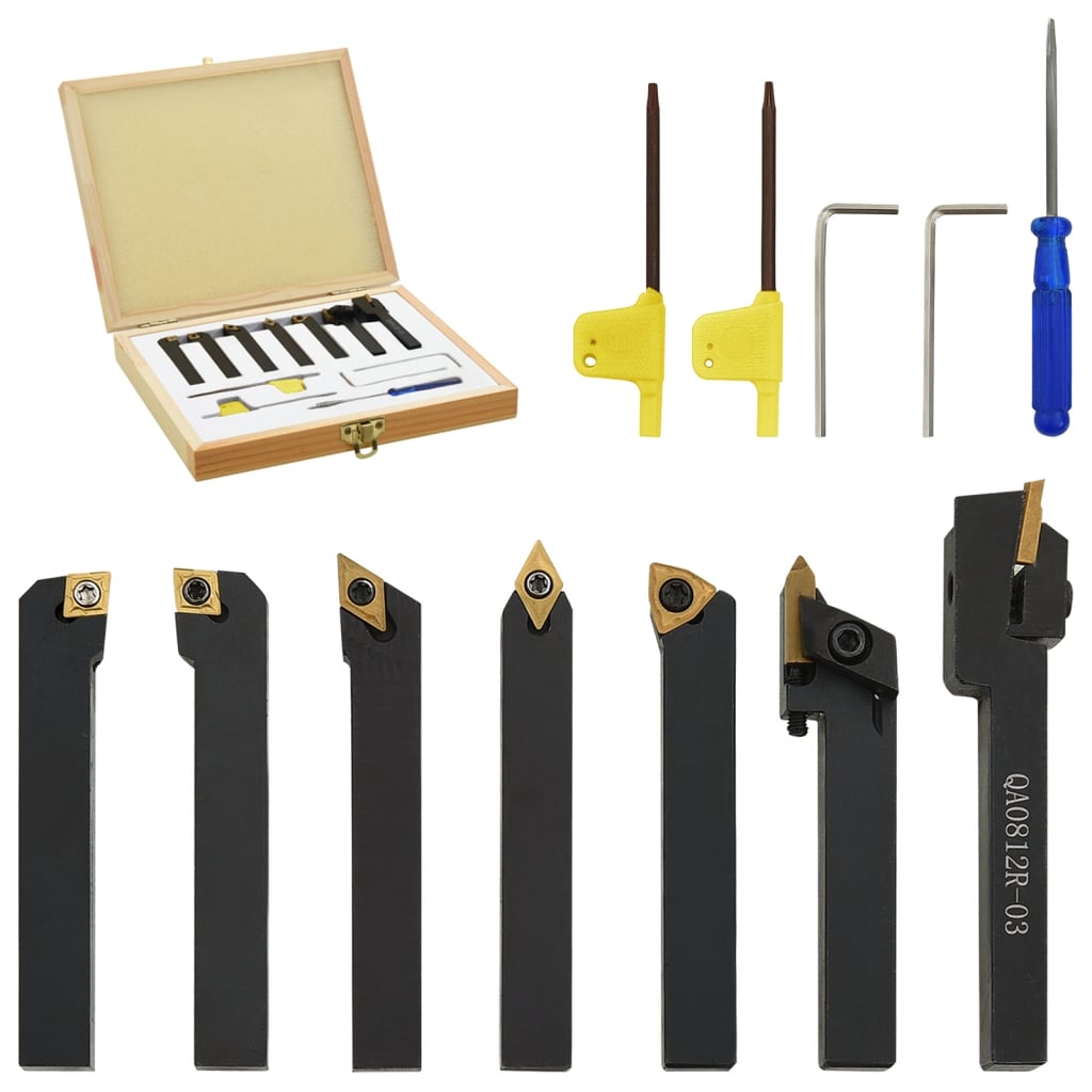 vidaXL 12-delige Draaigereedschapsset set indexeerbaar 70 mm 8x8 mm