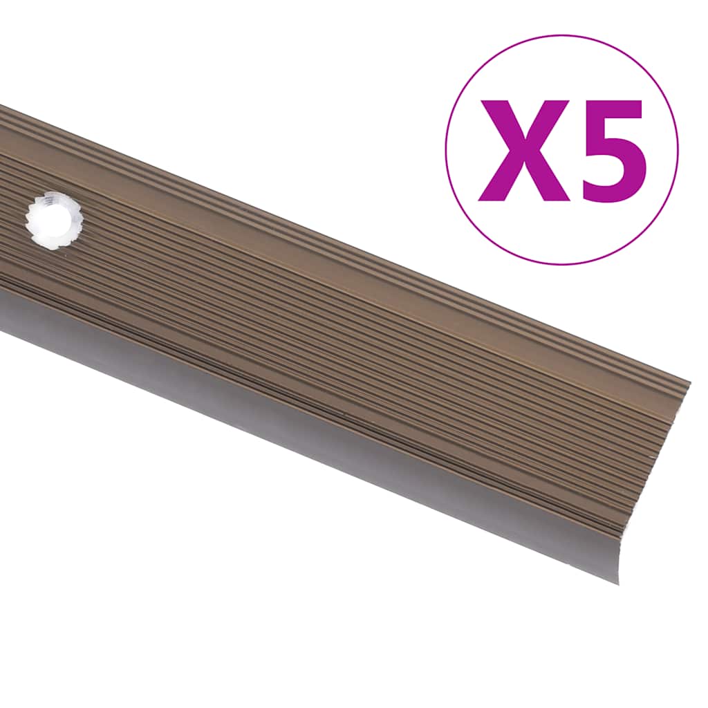 vidaXL Trapneuzen L-vormig 5 st 90 cm aluminium zilverkleurig