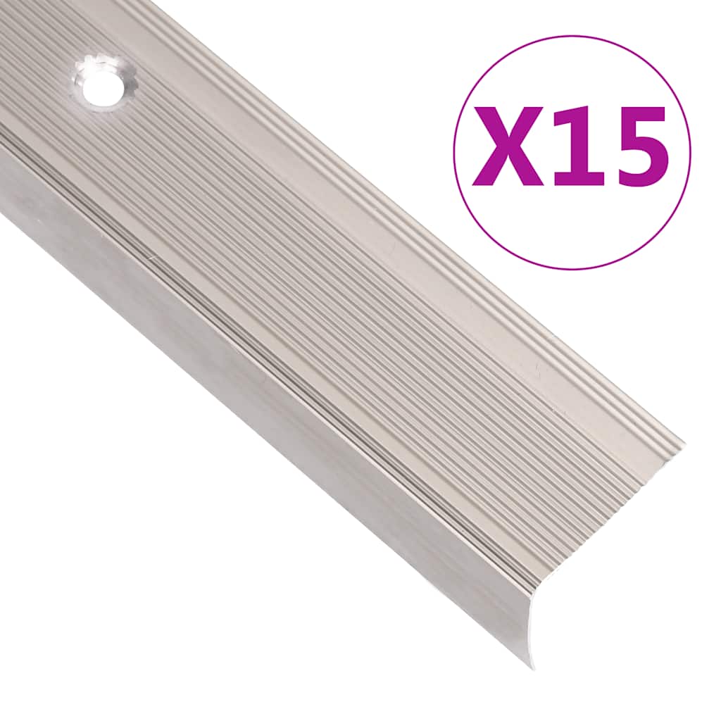vidaXL Trapneuzen L-vormig 5 st 90 cm aluminium zilverkleurig