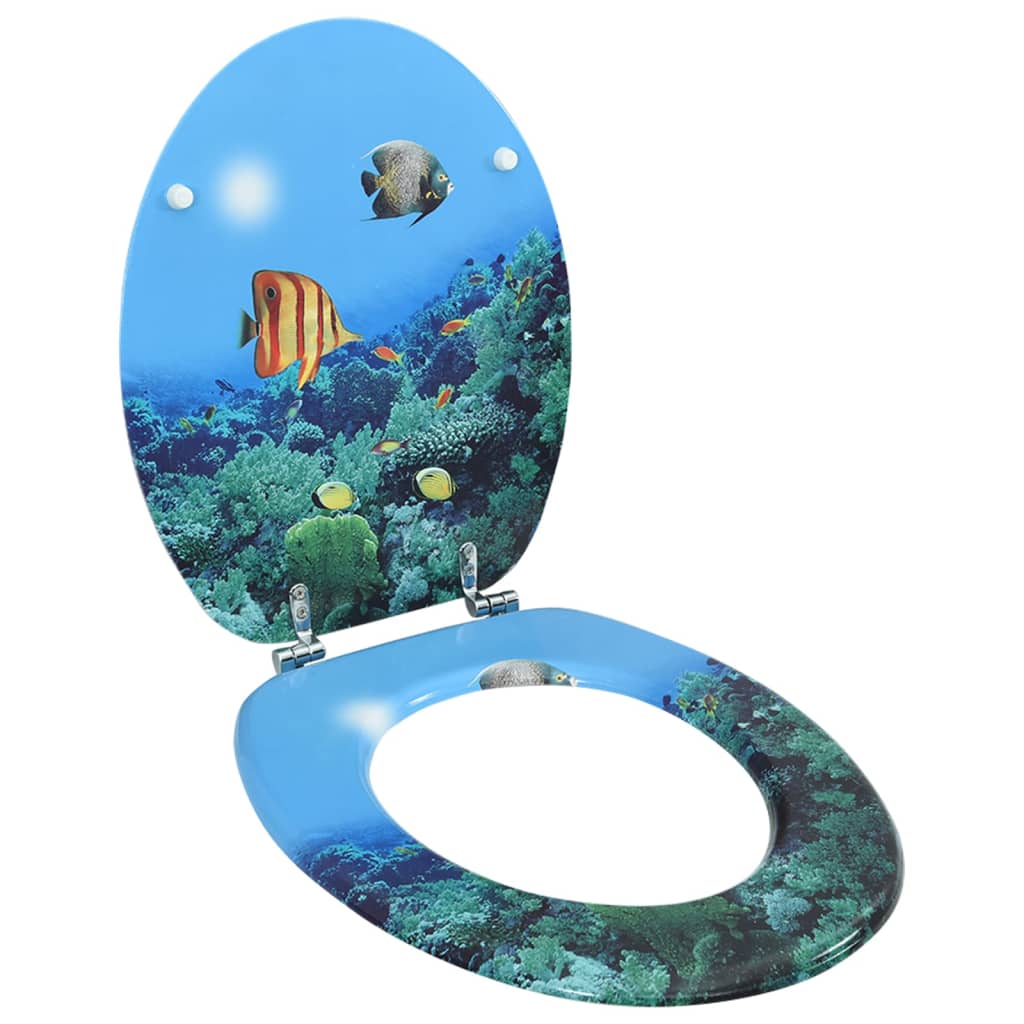 vidaXL Toilet Seat Soft Close Simple Design MDF White