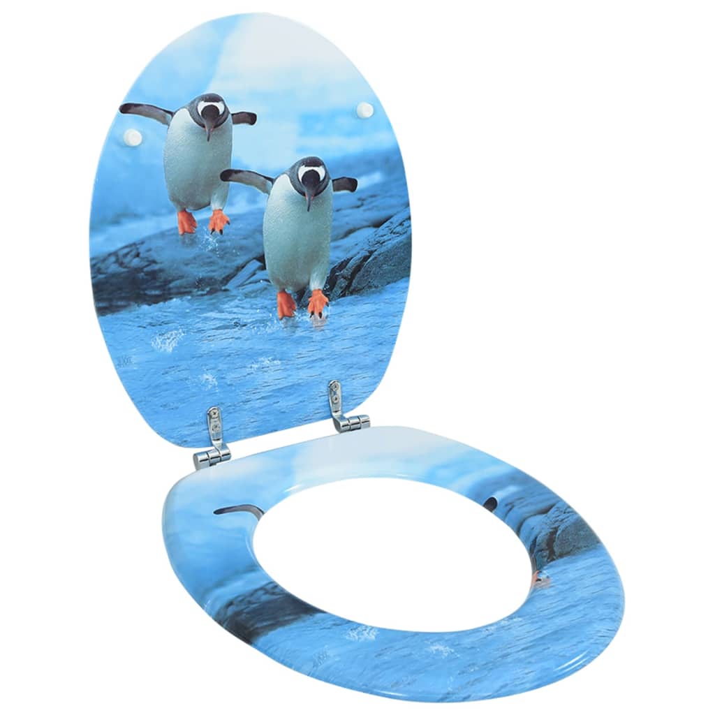 vidaXL Toilet Seat Soft Close Simple Design MDF White