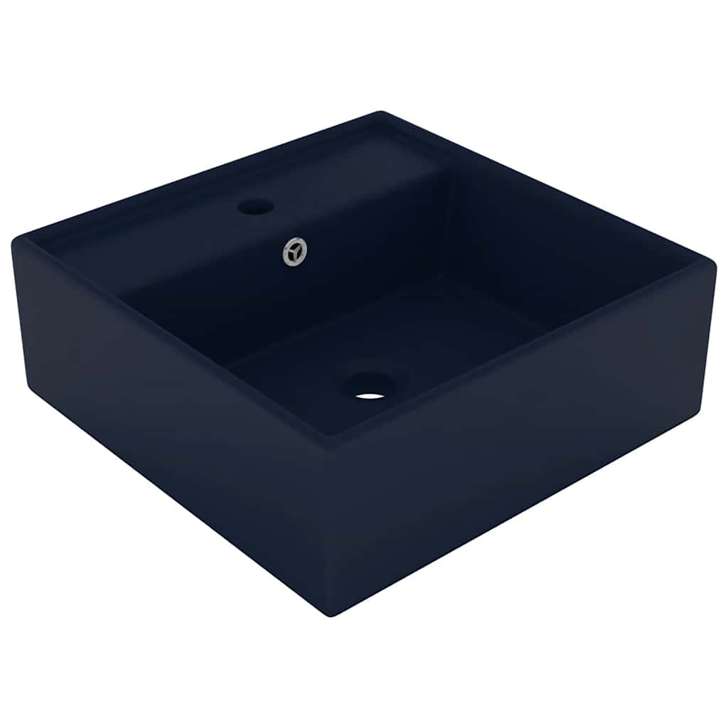 vidaXL Wastafel avec overloop vierkant 41x41 cm céramique mat