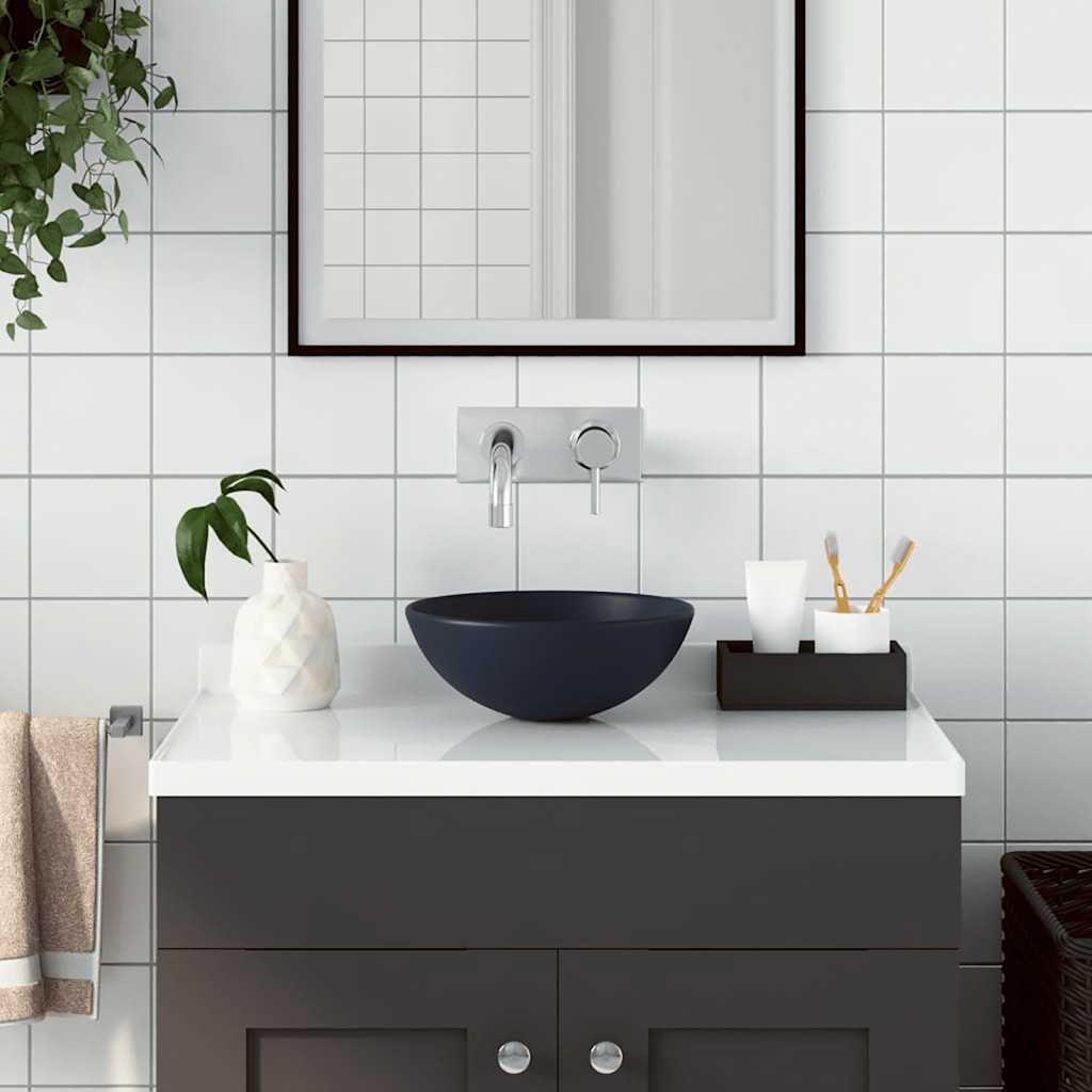 vidaXL Wastafel 28x10 cm keramiek zilverkleurig