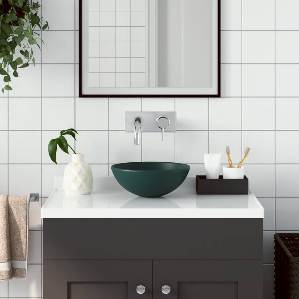vidaXL Wastafel 28x10 cm keramiek zilverkleurig