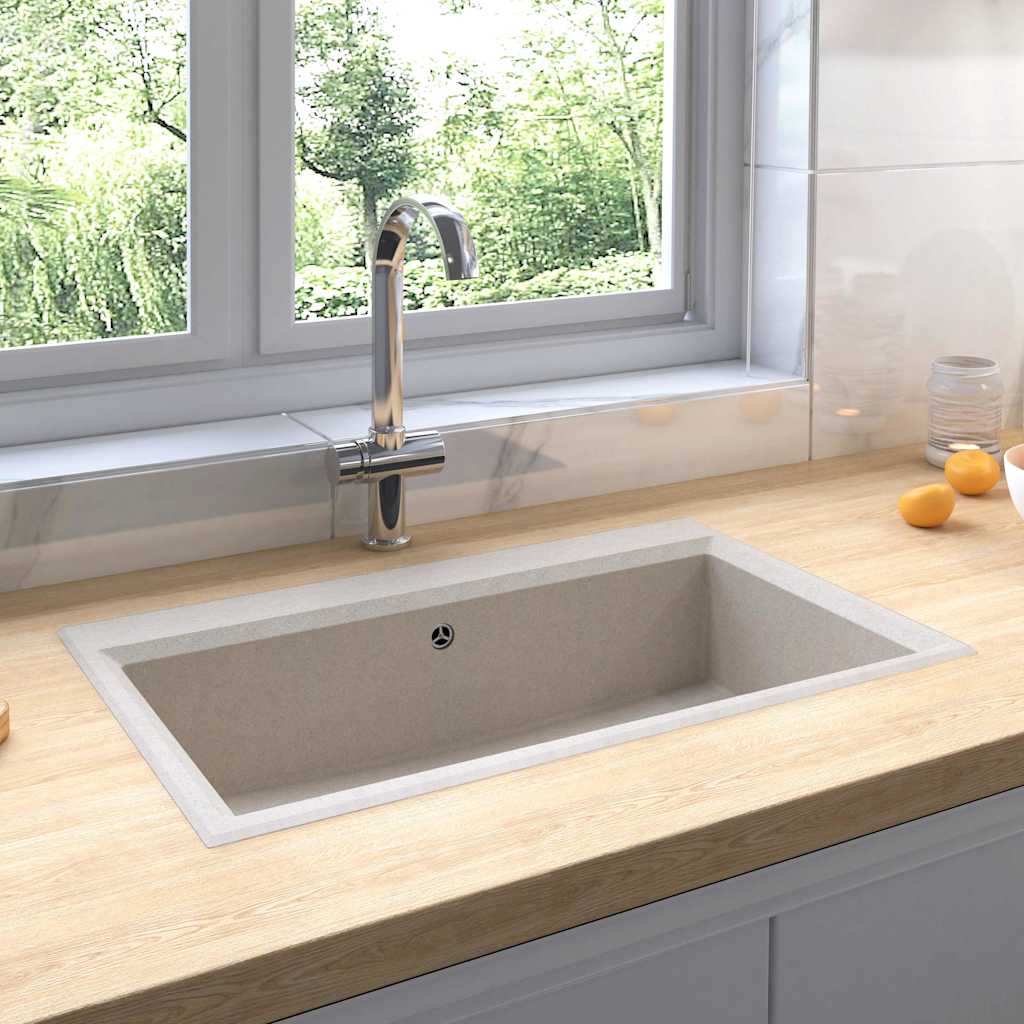 vidaXL Kitchen Sink Black 79 x 50 x 31 cm Quartz and Resin