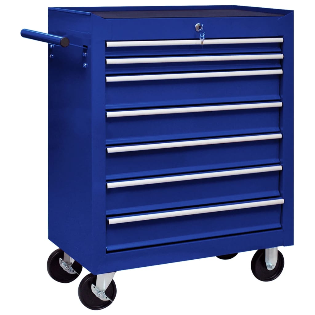 vidaXL Tool Trolley 5 Drawers Red
