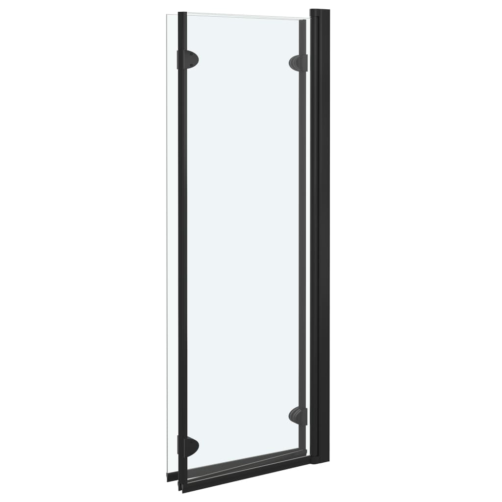vidaXL Douchewand inklapbaar 3 panelen 130x138 cm ESG zwart