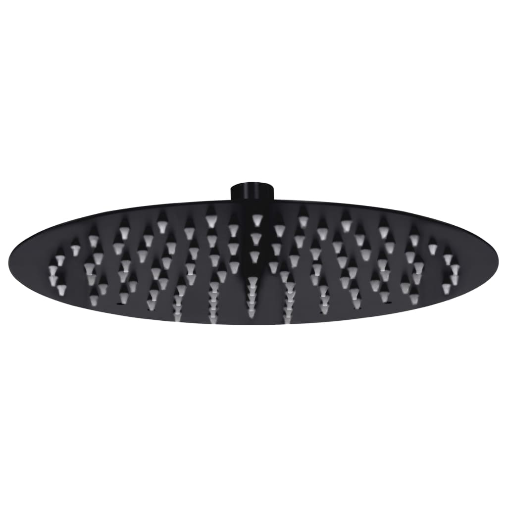 vidaXL Round Rain Shower Head 20 cm Stainless Steel Black