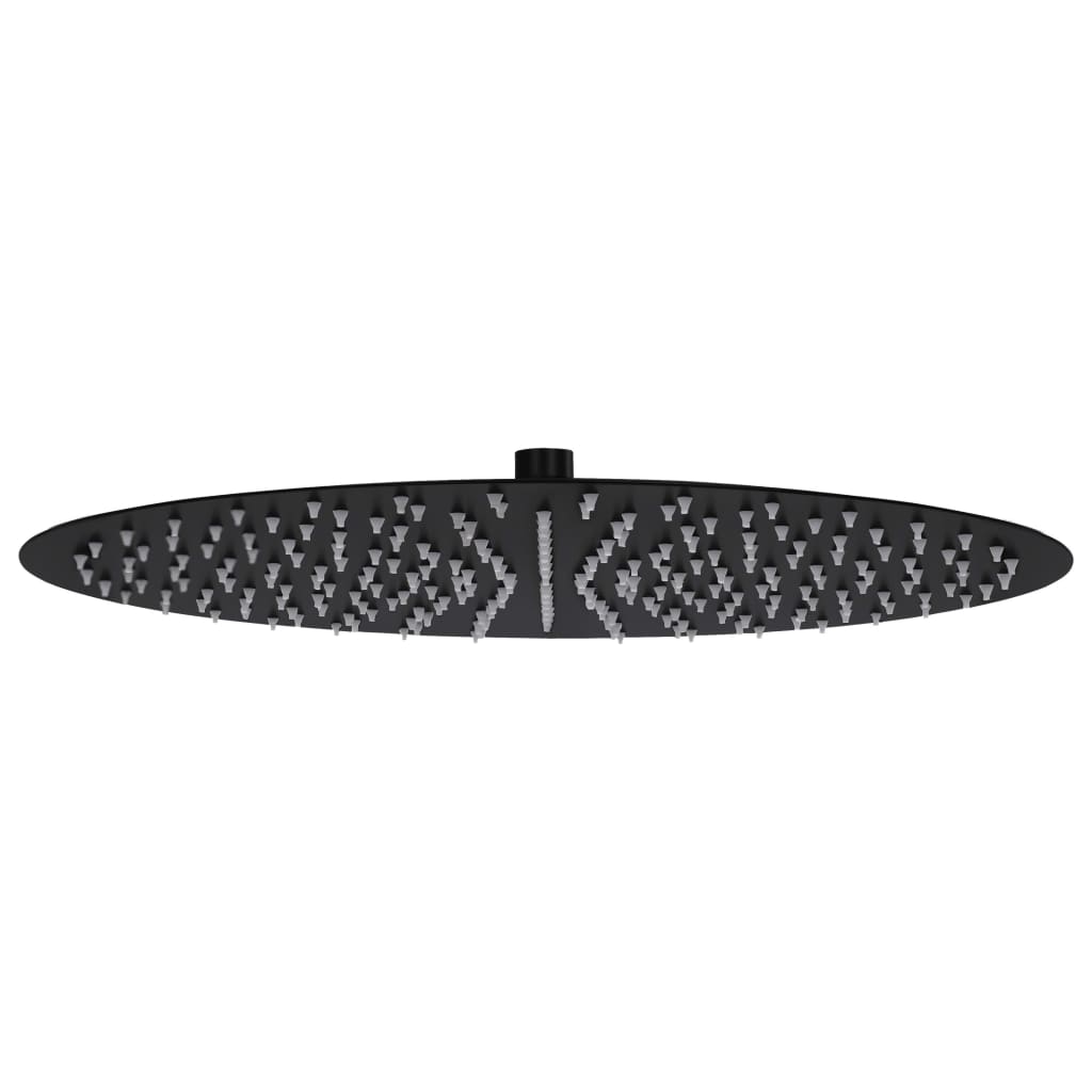 vidaXL Round Rain Shower Head 20 cm Stainless Steel Black