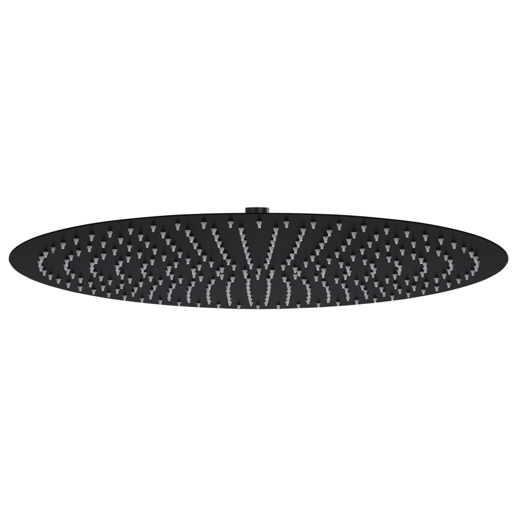 vidaXL Round Rain Shower Head 20 cm Stainless Steel Black