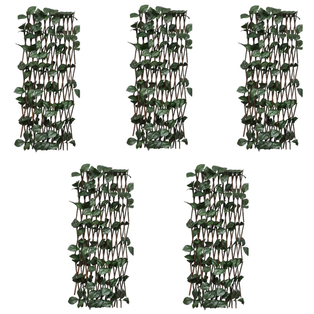 vidaXL Garden Trellis 5 pcs with Artificial Leaves 180x90 cm Willow