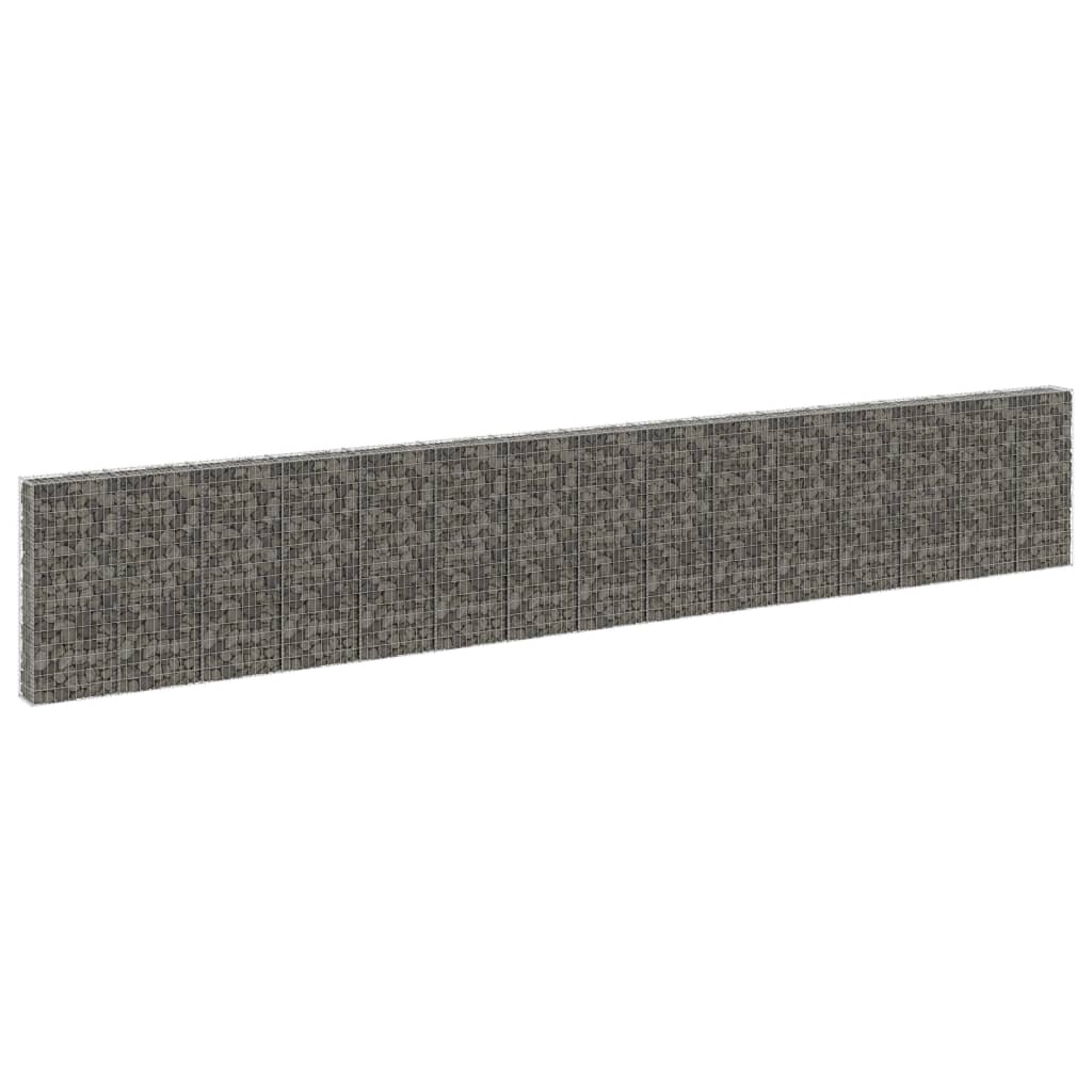 vidaXL Gabion Wall with Lids 60x30x100 cm Galvanised Steel