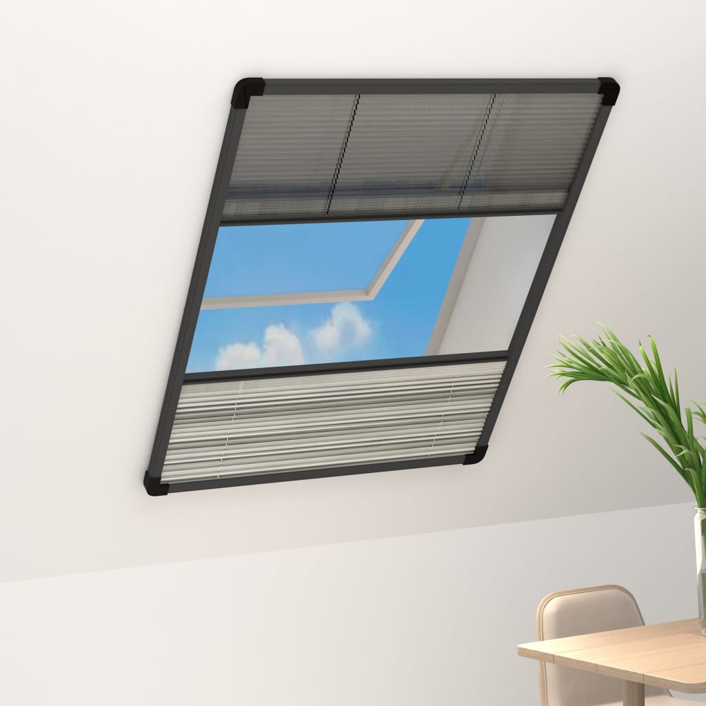 vidaXL Pleated Blind Fly Screen with Blackout 60x80 cm Aluminium