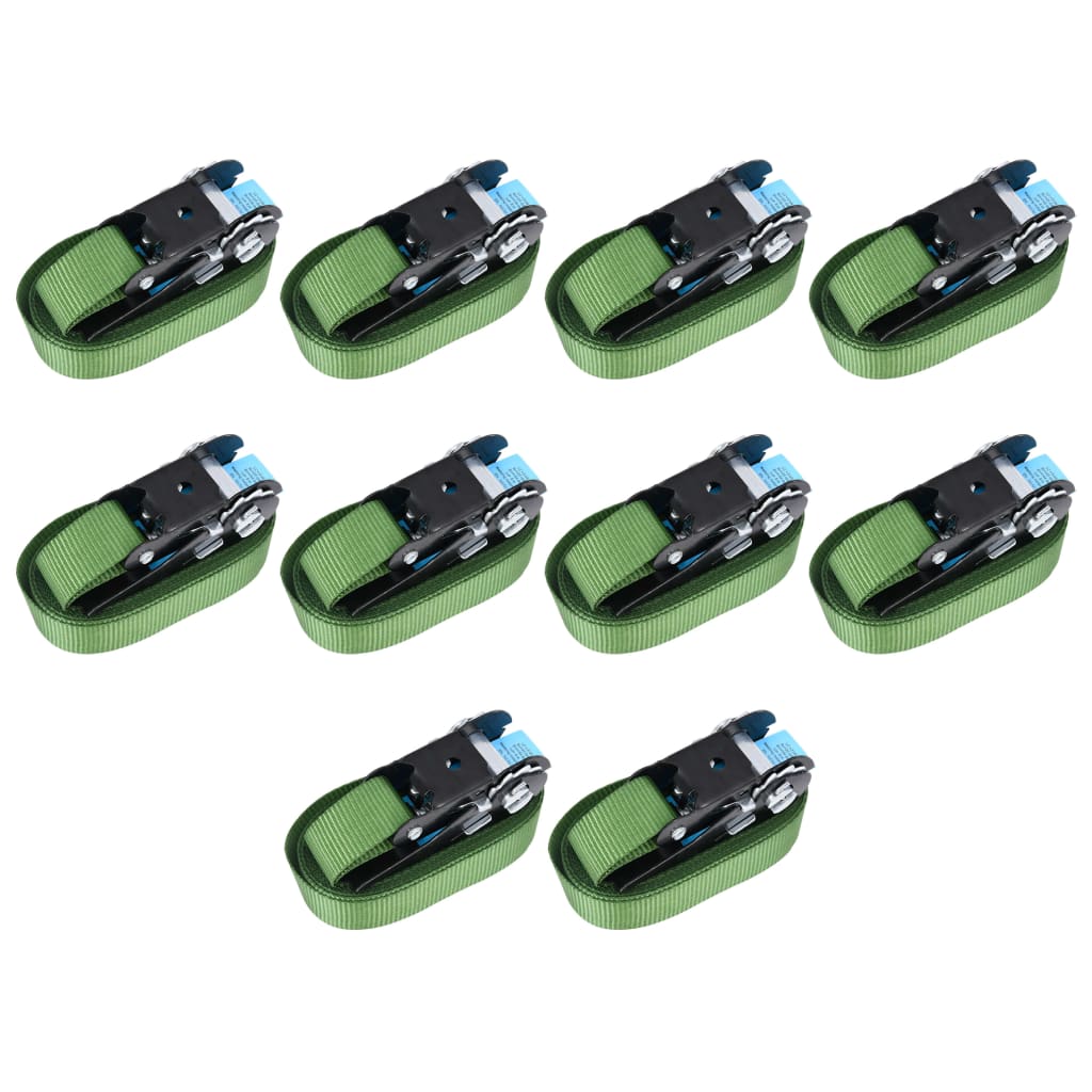 vidaXL Ratchet Straps 4 pcs 800 daN 6 m green