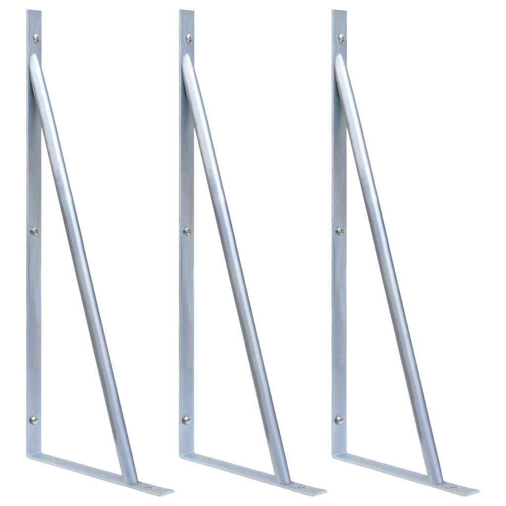 vidaXL Fence Post Support Brackets 2 pcs Galvanized Steel