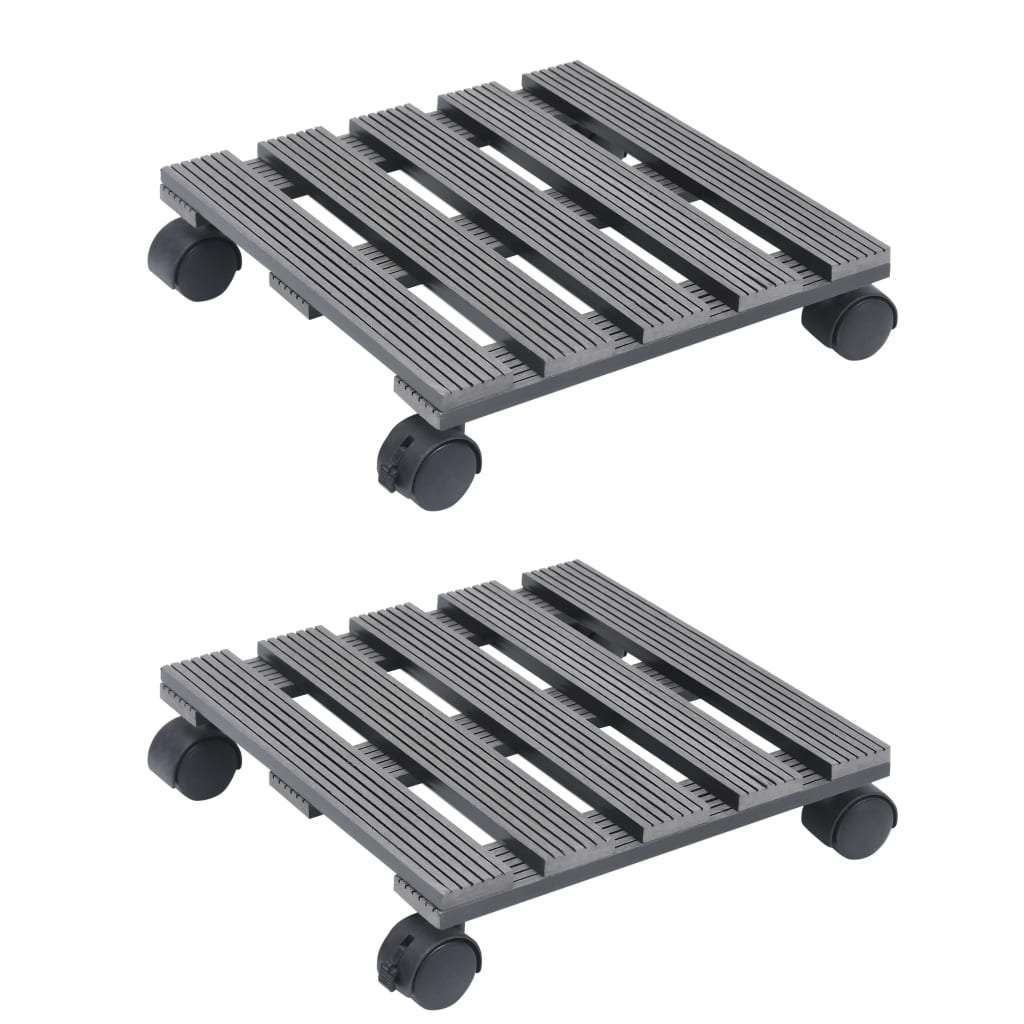 vidaXL Plantentrolleys 2 st Ø30x7,5 cm HKC grijs